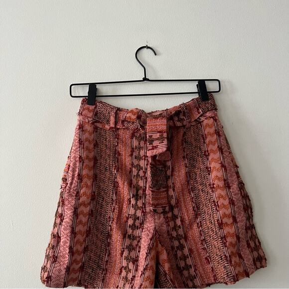 Anthropologie Eva Franco Mila Patterned High Rise Belted Shorts - Picture 4 of 8